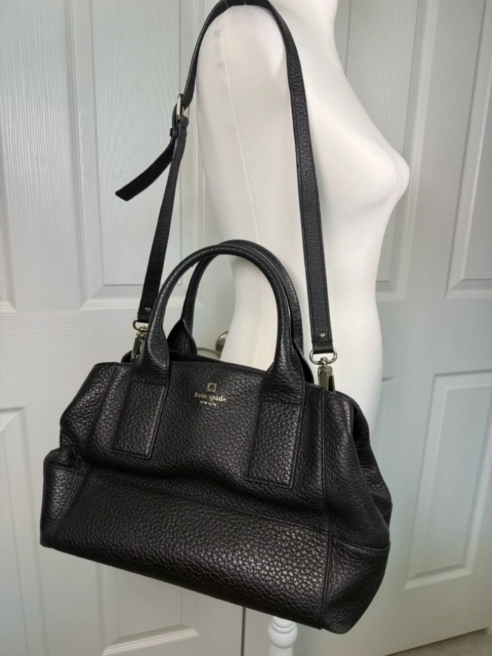 kate spade Southport Sloan Black Pebbled Leather Satchel ✨ - Picture 4 of 14